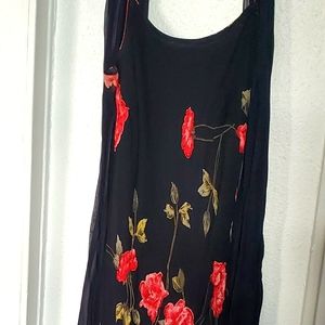 Eva Blue long black spaghetti strap dress Size 8